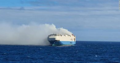 A cargo ship full of luxury cars is on fire and adrift in the middle of the Atlantic