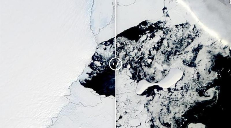 Antarctic ice shelf nearly the size of Los Angeles collapsed as temperatures soared to 40 above normal