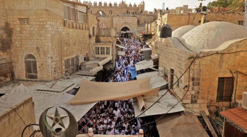 Violence erupts around Jerusalem during controversial flag march