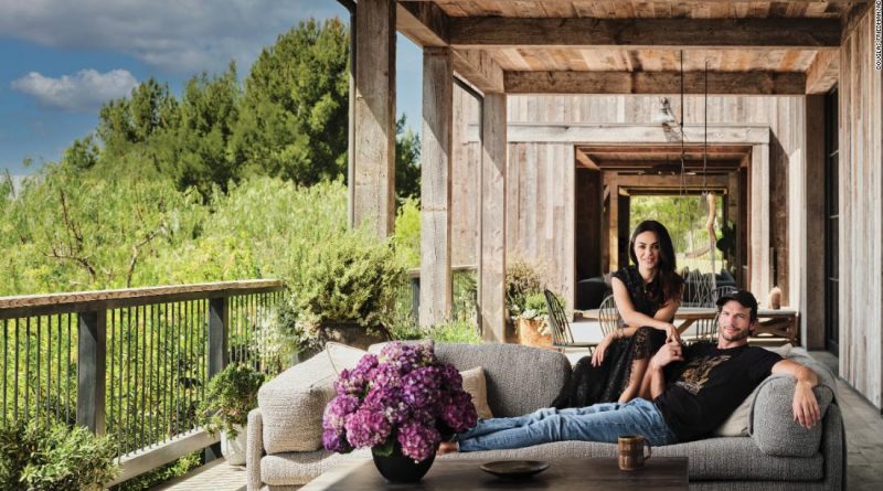 Mila Kunis and Ashton Kutcher open the doors to their stunning barn-inspired home