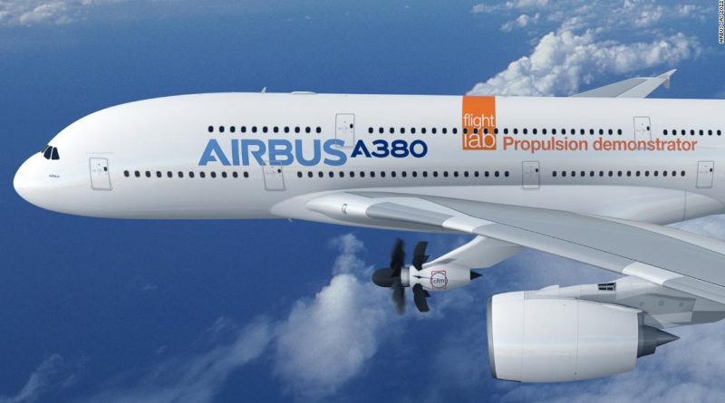 A380 superjumbo to test experimental open fan engine